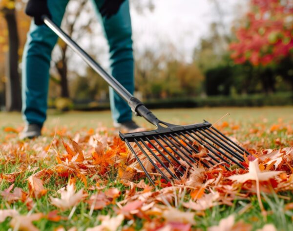 closeup-rake-picking-up-fallen-leaves-autumn